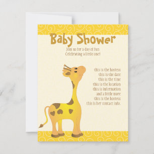 Convites Ouro Baby Giraffe