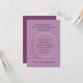 Convites Ouro Bloom Festa de aniversário