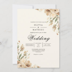 Convites Ouro Bloom Romance Wedding