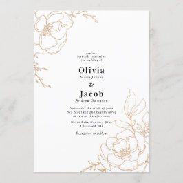Convites Ouro Blossoms Floral Wedding Design