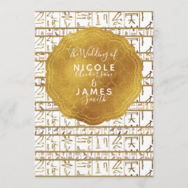 Convites Ouro Branco Egípcio Egito Glam Moderno Casamento C