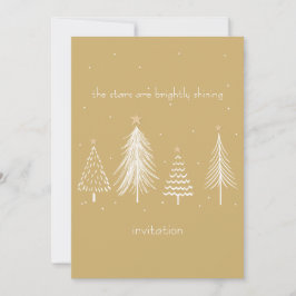 Convites Ouro, Branco, Estrelas de Árvore de Natal Natal El