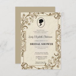 Convites ouro Bridgerton Chá de panela Invit da era da regê