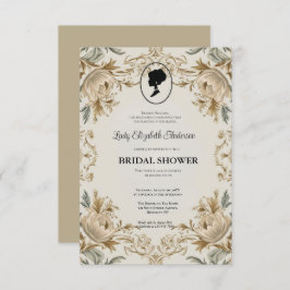 Convites ouro Bridgerton Chá de panela Invit da era da regê