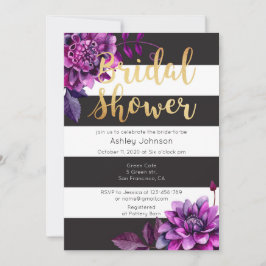 Convites Ouro chá de panela. Preto e roxo