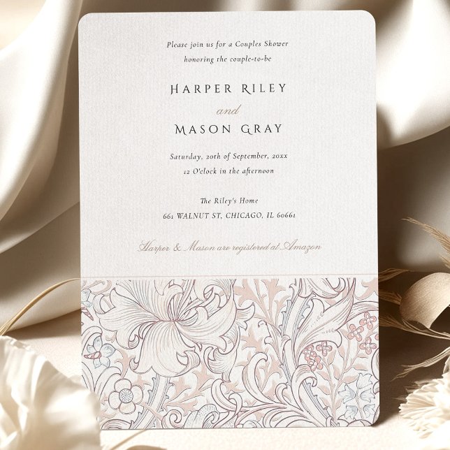 Convites Ouro clássico do Chá casal Lily Elegante Pastel (Criador carregado)