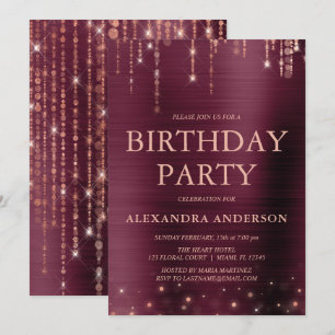 Convites Ouro cor-de-rosa de Borgonha alguma festa de