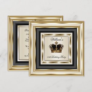 Convites Ouro Creme Prata Aniversário Príncipe Rei Rainha 2