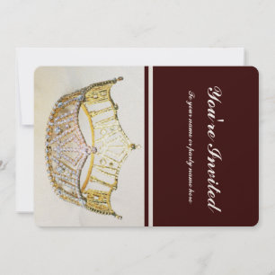 Convites Ouro Crown e Brown Metallic Invite