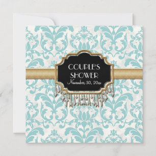 Convites Ouro de Damask em Descanso Velho Casamento