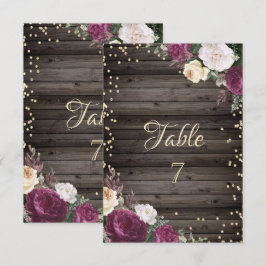 Convites Ouro Diamantes Borgonha Flores Madeira