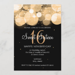 Convites Ouro do fulgor & da faísca do partido do doce