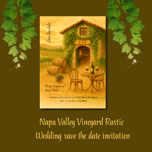 Convites Ouro do Vale do Napa Sunset Salve a data
