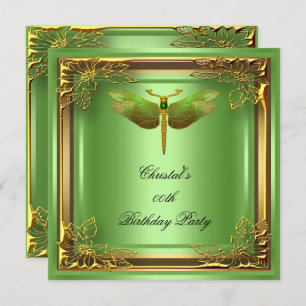 Convites Ouro Dragonfly Bolsa mensageifesta de aniversario