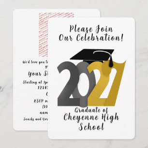 Convites Ouro e Cinza Turma de 2027 Foto Graduação