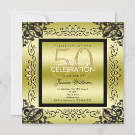 Convites Ouro elegante & aniversário das mulheres negras