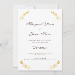 Convites Ouro Elegante deixa Dourado e casamentos castanhos