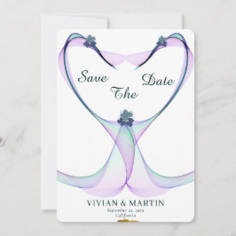 Convites Ouro Elegante E Coração Roxo Salvem A Data