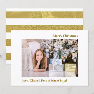 Convites Ouro elegante e Natal feito sob encomenda branco