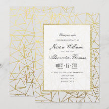 Ouro elegante & festa de noivado branca