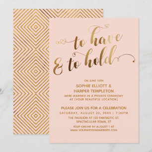 Convites Ouro em To Have & To Hold Evento Pós-Casamento Blu