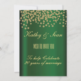 Convites Ouro & esmeralda elegantes