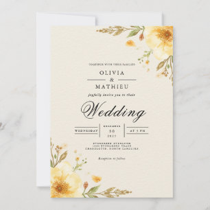 Convites Ouro Floral Arch Whimsy Casamento