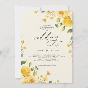 Convites Ouro Floral Romance Wedding