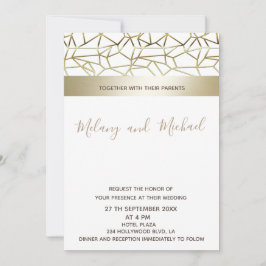 Convites Ouro geométrico preto/branco