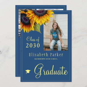 Convites Ouro girassol festa de formatura de colagem FOTO