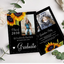 Convites Ouro girassol festa de formatura de colagem FOTO