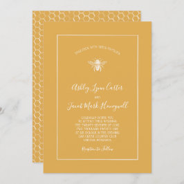 Convites Ouro Honeycomb Pattern Wedding