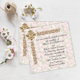 Convites Ouro Jeweled Floral Wedding