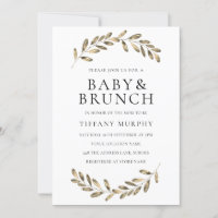 Ouro Leaf Wreath Chá de fraldas Brunch