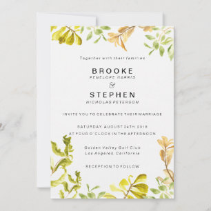 Convites Ouro Leafy Bower Wedding