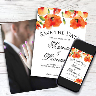 Convites Ouro Legant Poppy Wedding Salvar a Data