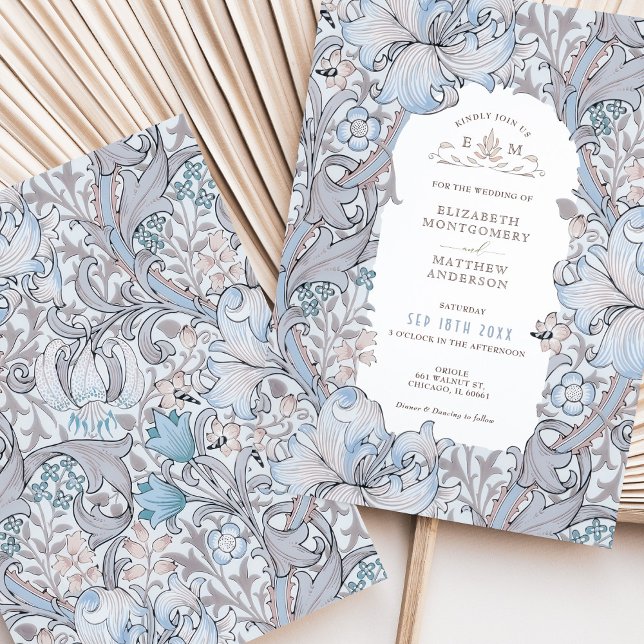 Convites Ouro Lily Wedding Suite Pink Cream Morris (Criador carregado)