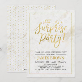 Convites Ouro & Mármore | Festa de Aposentadoria Surpresa M