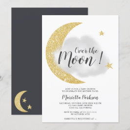 Convites Ouro moderno brilho sobre o chá de fraldas da estr