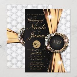 Convites Ouro Preto & Branco Casamento Luxuoso ou Evento