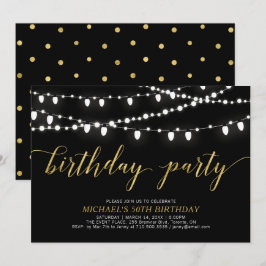 Convites Ouro & Preto | Festa de 50º Aniversário para Homen