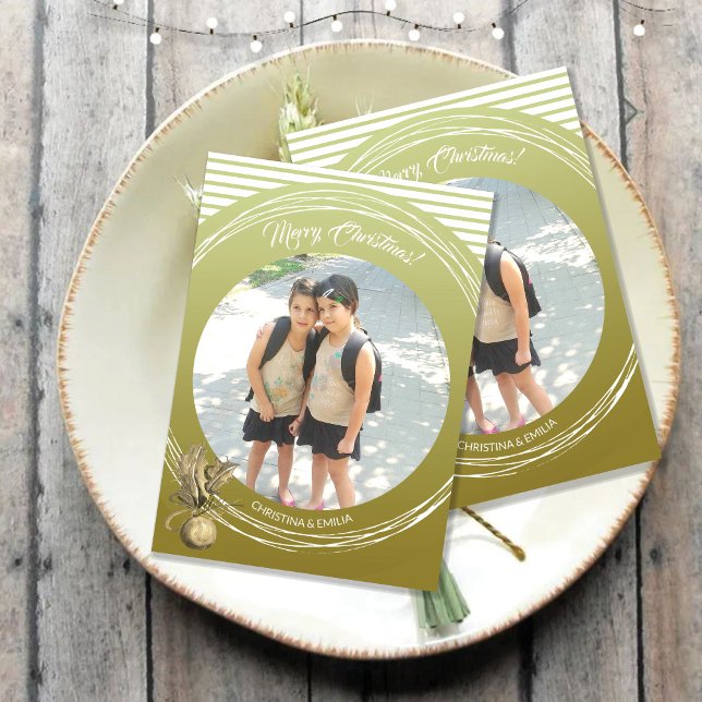 Convites Ouro Quadro Um Foto Feliz Natal (Criador carregado)