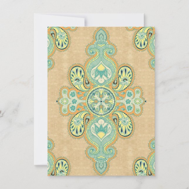 Convites Ouro Real Paisley (Frente)