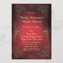 Convites Ouro régio elegante do vintage & chá de panela