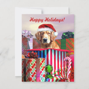 Convites Ouro Retriever Surpresa de Natal
