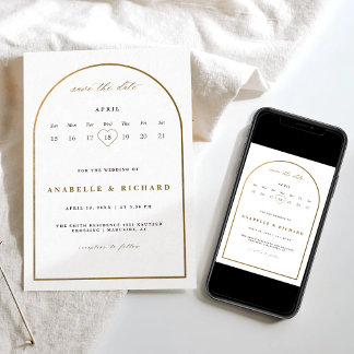 Convites ouro rico boêmico salva calendário