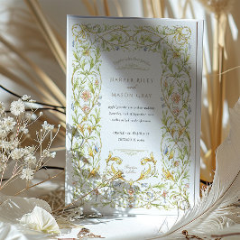 Convites Ouro Rococo Vine Wedding