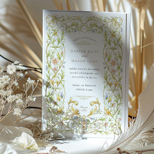 Convites Ouro Rococo Vine Wedding
