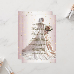 Convites Ouro rosa Casamento no inverno  Noivo Bride  Brilh