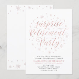Convites Ouro rosa | Festa de Surpresa de Aposentadoria Mod